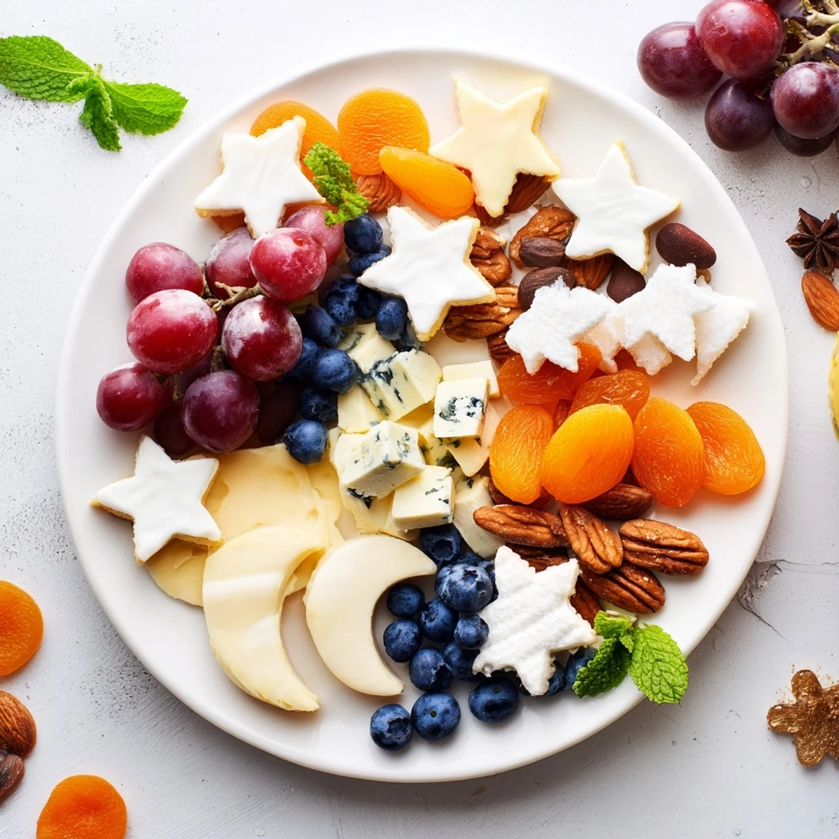 Imagine a vibrant Moon & Stars Night Board complete with sweet treats, perfect for sharing and enjoying.