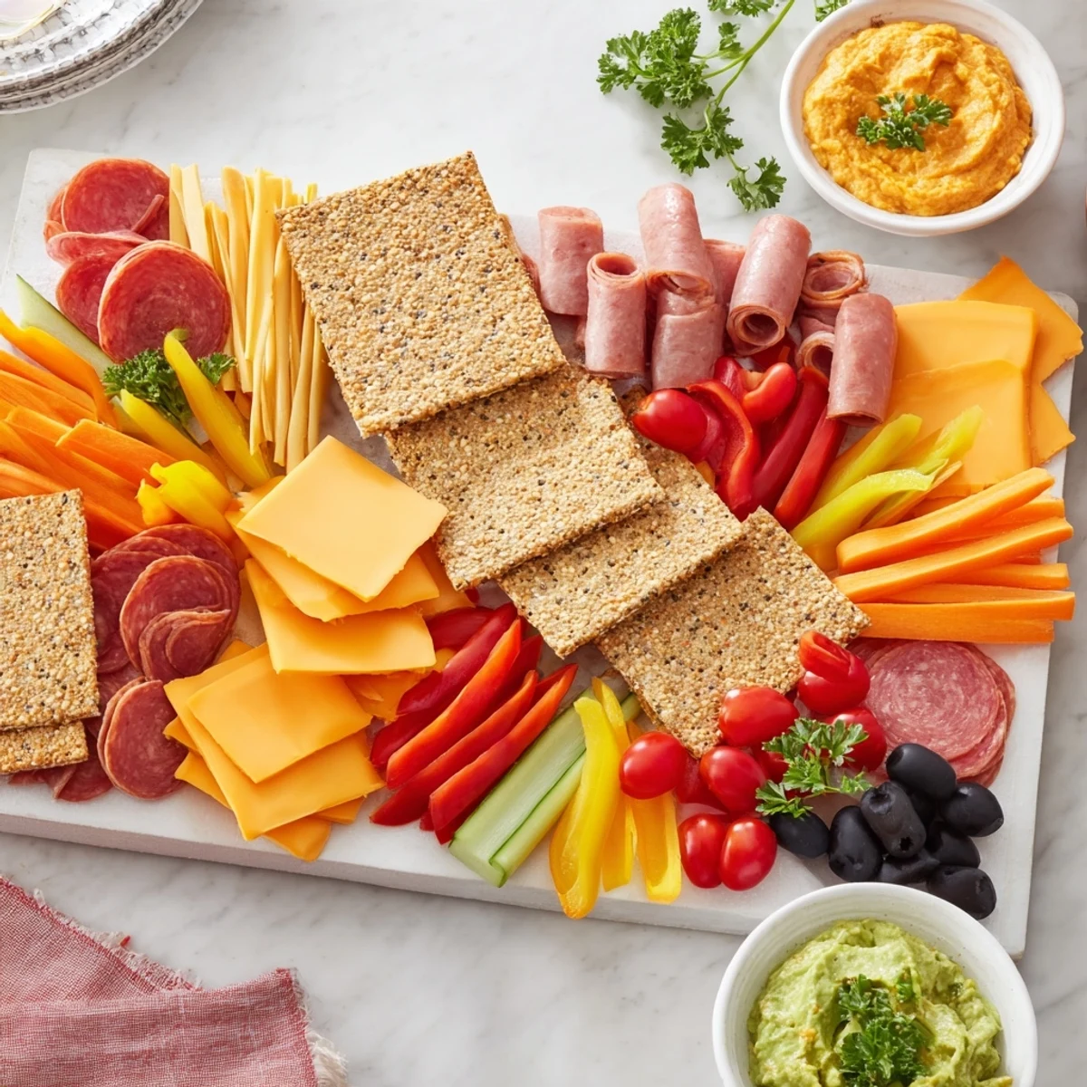 A guitar-shaped Rock Star Snack Platter, brimming with vibrant veggie "strings" and cheesy "frets."