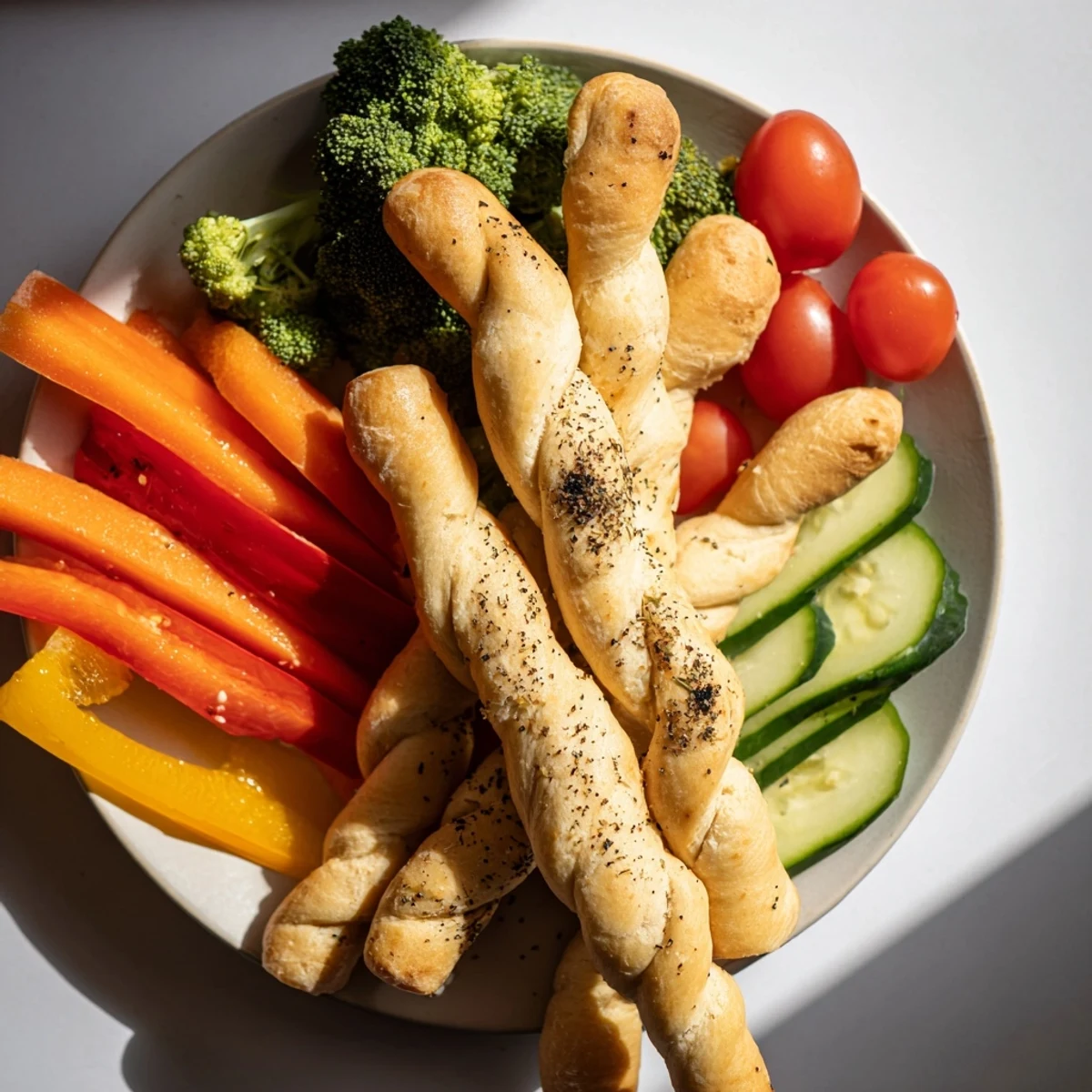 A vibrant spread featuring Dinosaur Bone Prehistoric Crudités, perfect for a fun, healthy snack idea.