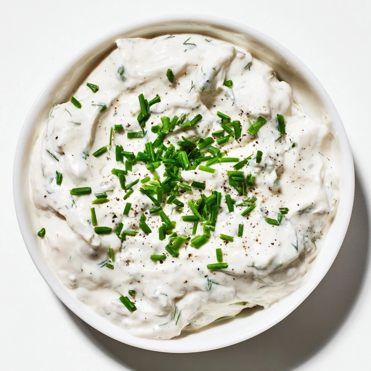Freshly made Veggie Ranch Dip, a tangy, flavorful appetizer, ready to scoop with your favorite veggies.