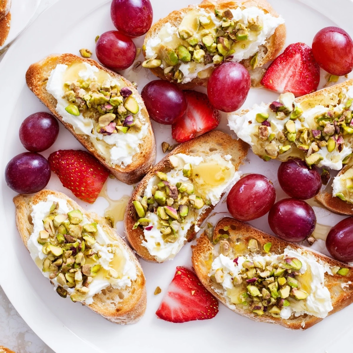 This gorgeous party picture shows the zero-proof celebration spread, including fresh fruits and cheeses ready to enjoy.