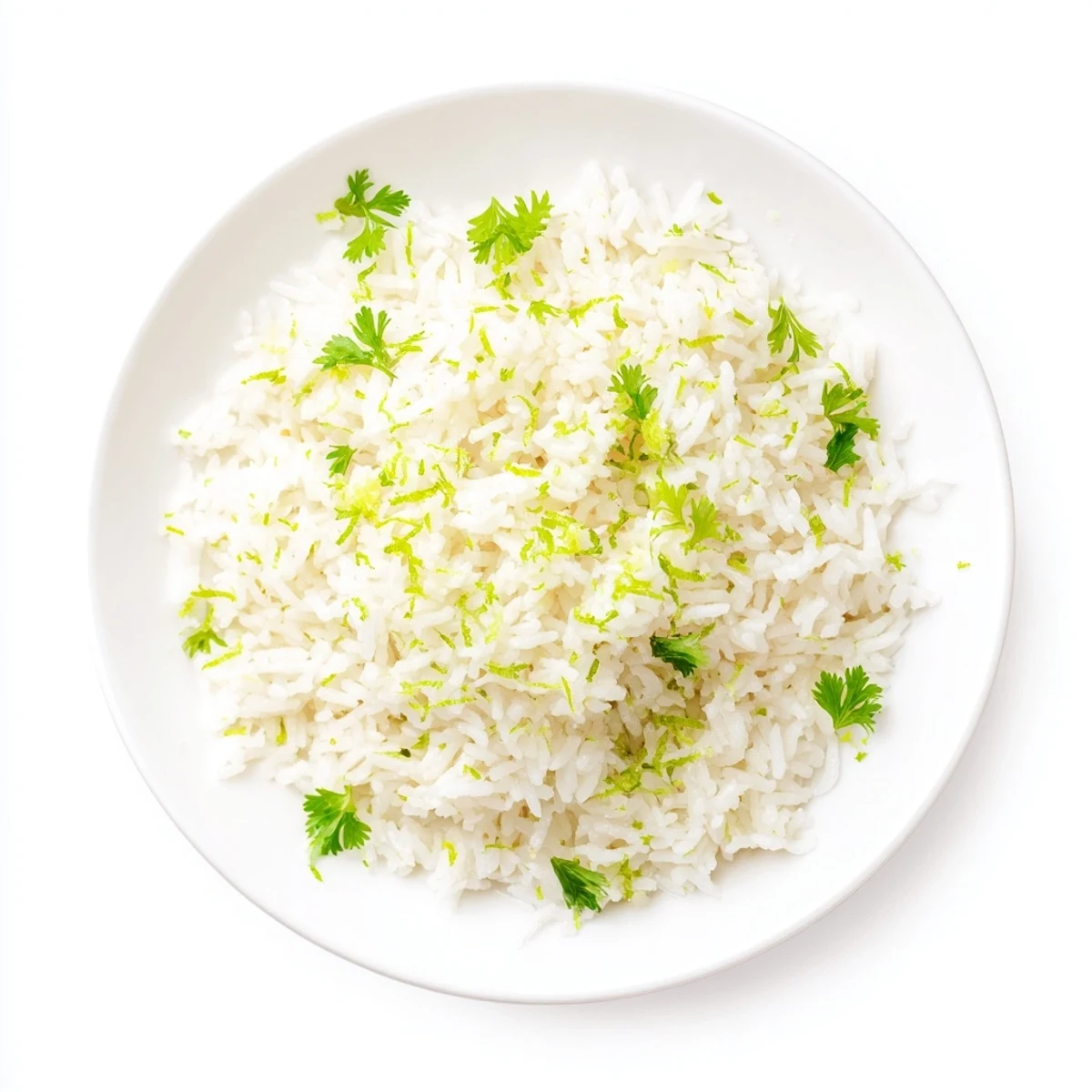 Close-up of bright green Cilantro Lime Rice, cooked to perfection, showcasing fresh herb aromas.