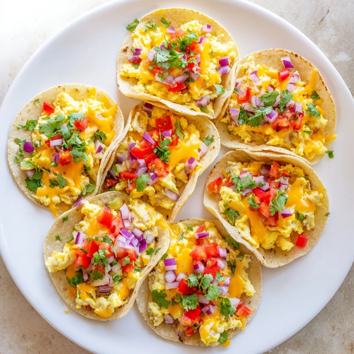 Perfectly baked sheet pan breakfast tacos, with melted cheese and fresh cilantro, ready to serve.