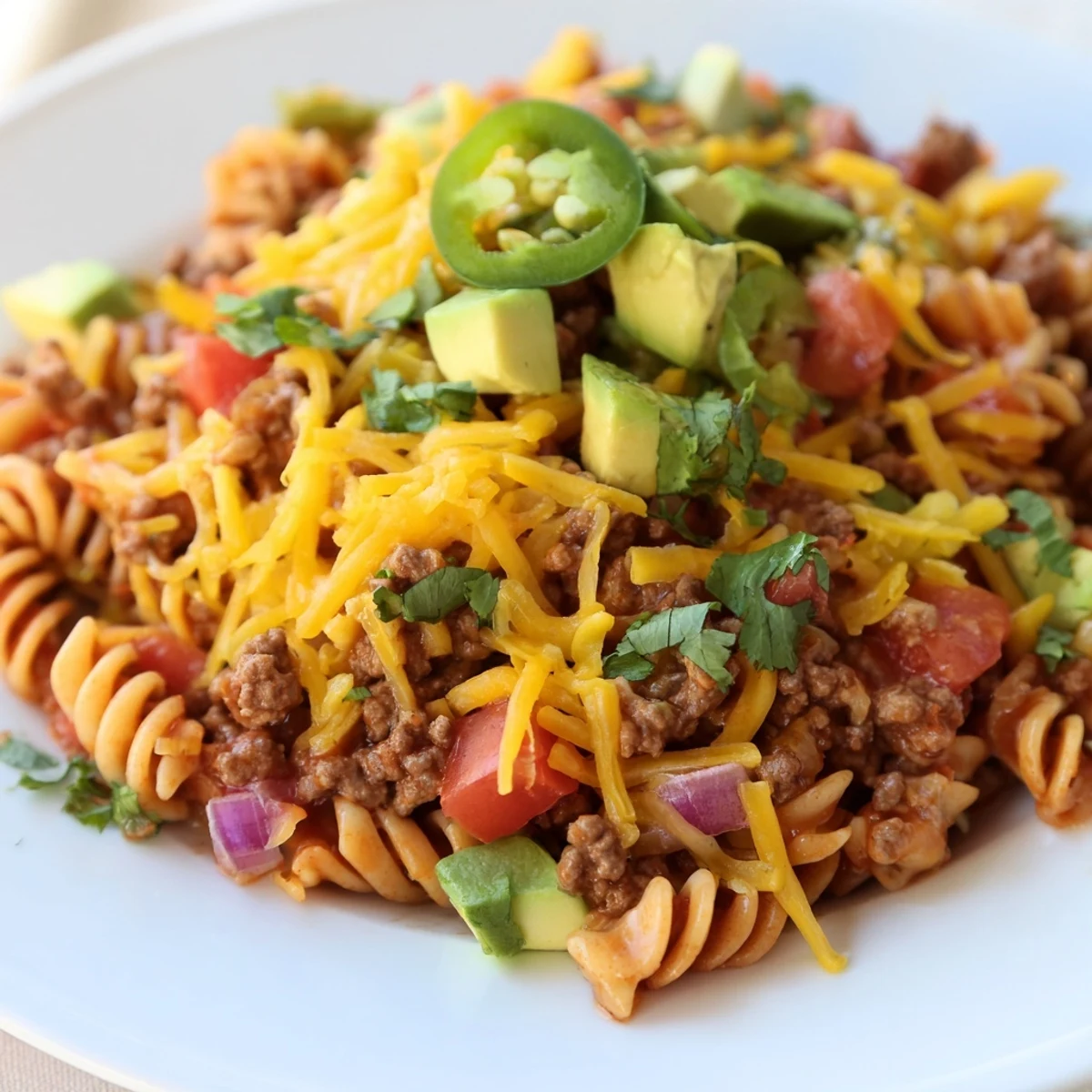 Beef Taco Pasta Skillet