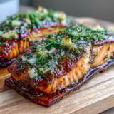 Cedar Plank Garlic Dill Salmon