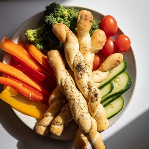 A vibrant spread featuring Dinosaur Bone Prehistoric Crudités, perfect for a fun, healthy snack idea.