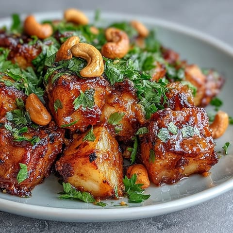 A steaming bowl of Curried Celeriac garnished with fresh cilantro, toasted cashews, and a bright lime wedge.