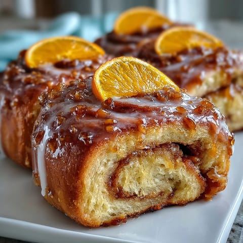 Soft mini orange rolls with citrus sugar filling and bright glaze, baked to golden perfection using crescent dough.