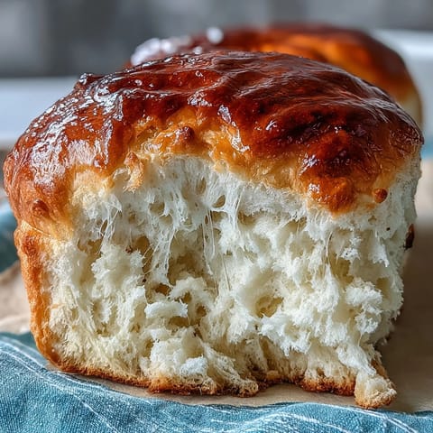 Soft and fluffy Japanese Milk Bread loaf with golden crust, perfect for sandwiches or toast.  