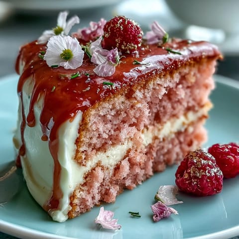 Moist Rosé Velvet Cake perfect for celebrations, featuring sweet cream cheese and gold accents.