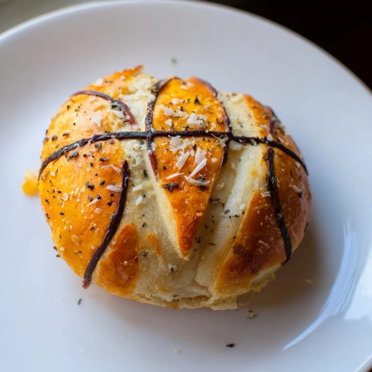 Freshly baked Slam Dunk Basketball Pizza Bites, with melted cheese and pepperoni inside each bite.