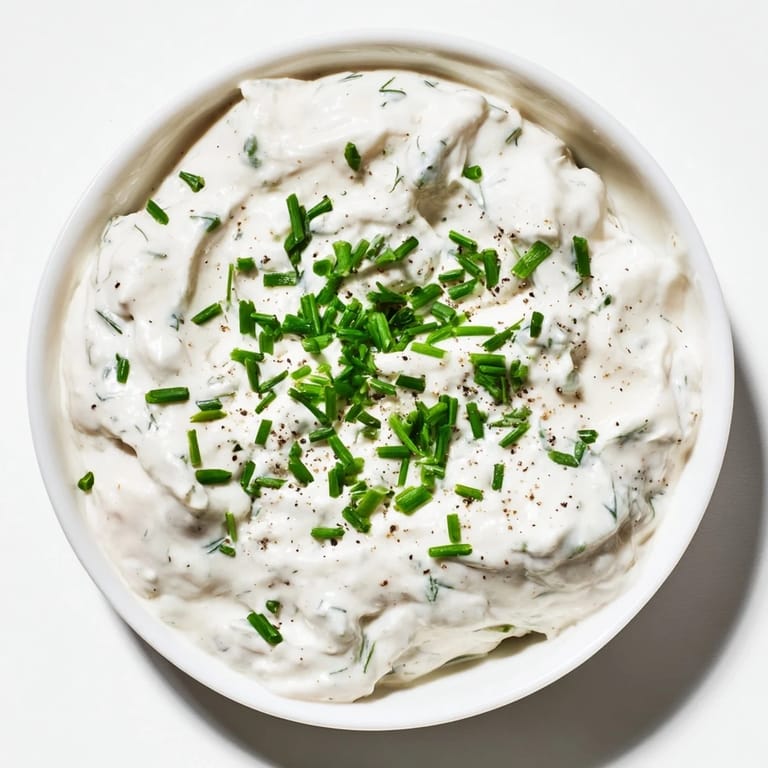 Freshly made Veggie Ranch Dip, a tangy, flavorful appetizer, ready to scoop with your favorite veggies.