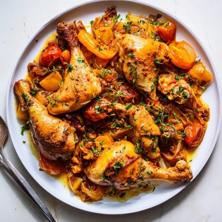 A steaming pot of Georgia Pot Roast Chicken, showcasing juicy chicken and flavorful, glazed vegetables.
