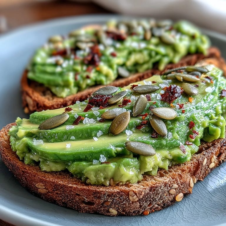 Freshly made Avocado Toast on Whole Grain, a healthy, bright breakfast option.