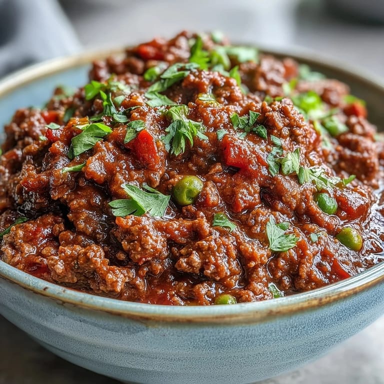 A hearty bowl of Venison Keema Curry paired with fluffy basmati rice and warm naan bread.