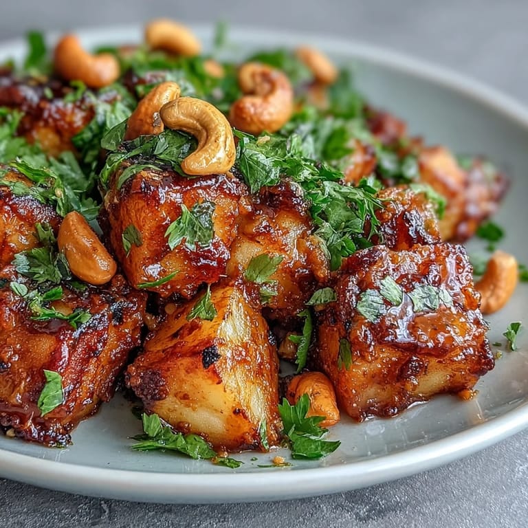 A steaming bowl of Curried Celeriac garnished with fresh cilantro, toasted cashews, and a bright lime wedge.