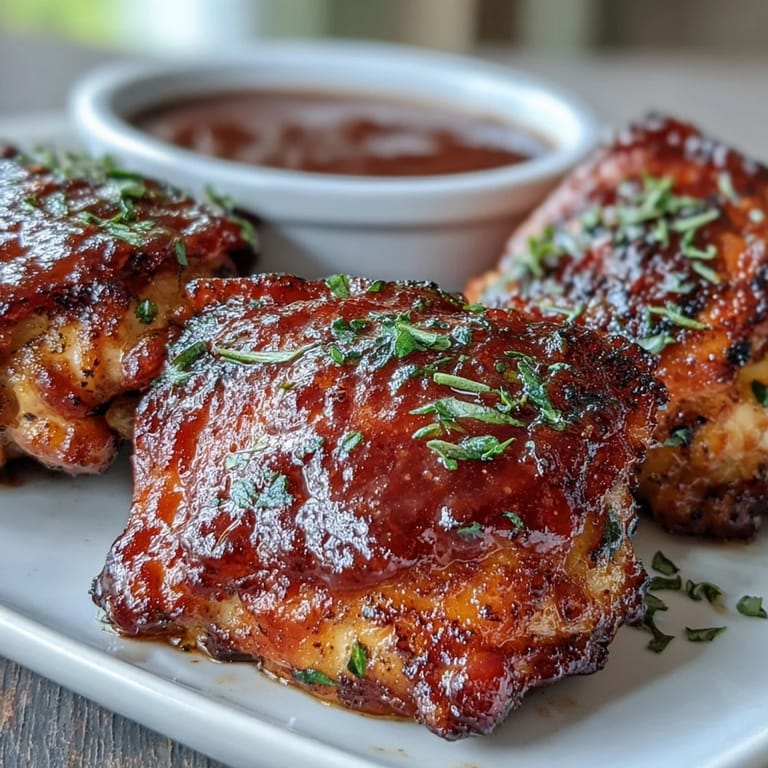 Savory guava BBQ sauce chicken with caramelized glaze, paired with fluffy white rice and lime wedges.