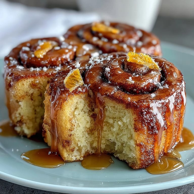 Warm, zesty mini rolls drizzled with orange glaze, perfect for quick breakfast or sweet brunch treat.