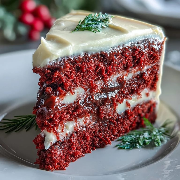 Rich Juneteenth Red Velvet Cake, ready for a festive celebration.