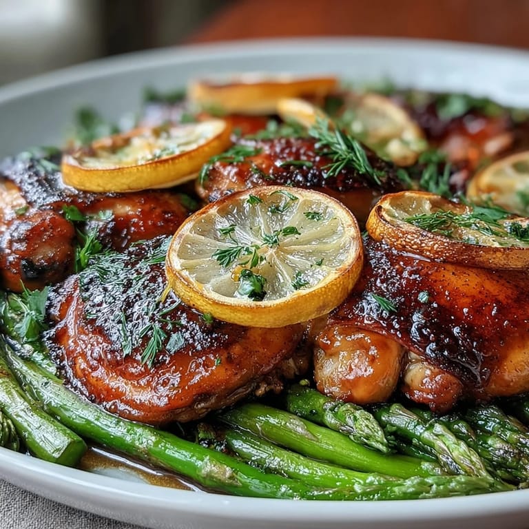 Easy One-Pan Lemon Herb Chicken and Asparagus, a flavorful, healthy weeknight dinner.