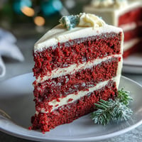Vibrant Juneteenth Red Velvet Cake, elegantly frosted with creamy swirls.